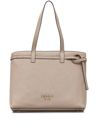 Liu •jo Logo-lettering Tote Bag In Neutrals