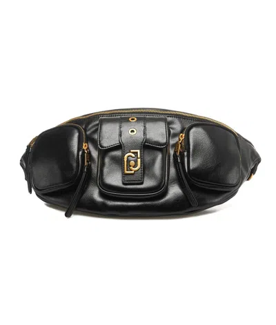 Liu •jo Logo-lettering Zipped Belt Bag In Black