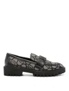 Liu •jo Logo-jacquard Loafers In Black