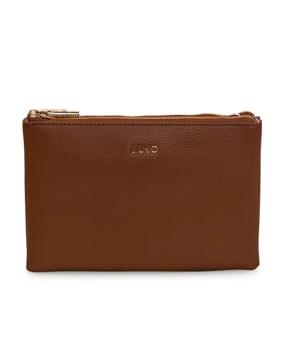 Liu •jo Logo Logo Shoulder Bag In Brown