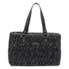 Liu •jo Quilted Texture Tote Bag With Shoulder Strap In Black