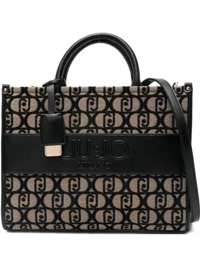Liu •jo Logo-motif Tote Bag In Black