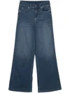 Liu •jo Logo-patch Flared Jeans In Blue