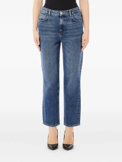 Liu •jo Logo-patch Jeans In Blue
