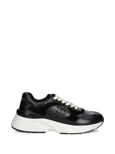Liu •jo Logo-patch Panelled Sneakers In Black
