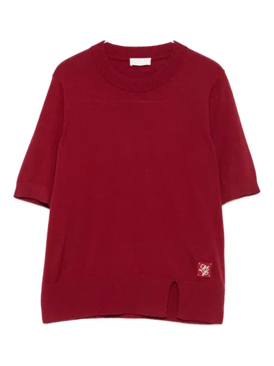 Liu •jo Logo-patch Short-sleeve T-shirt In Red