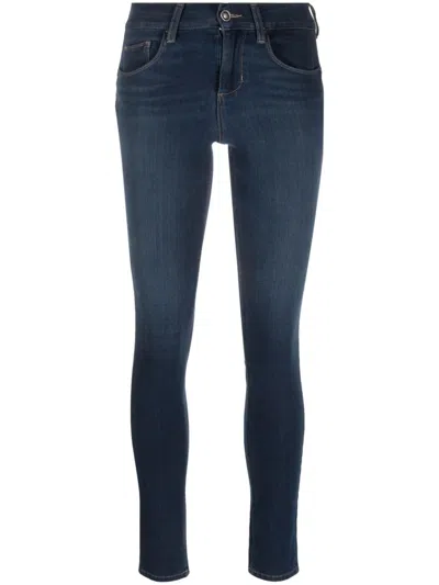 Liu •jo Logo-patch Skinny Jeans In Blue