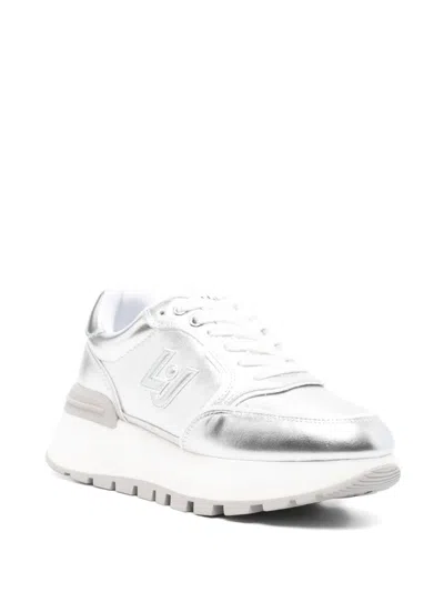 Liu •jo Logo-patch Sneakers In Silver