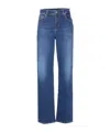 Liu •jo Liu Jo Logo Patch Straight Leg Jeans In Blue