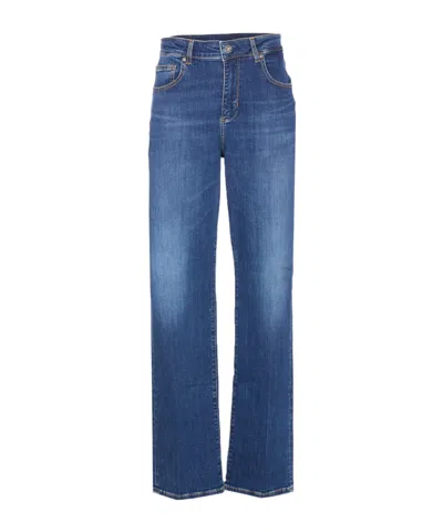 LIU •JO LIU JO LOGO PATCH STRAIGHT LEG JEANS