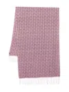 Liu •jo Logo-pattern Fringed Scarf In Pink