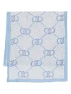 Liu •jo Logo-pattern Scarf In Blue