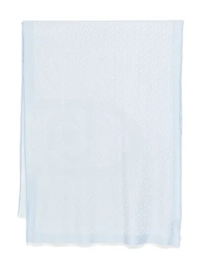 Liu •jo Logo-pattern Scarf In Blue