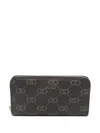 Liu •jo Logo-pattern Zip-around Wallet In Black
