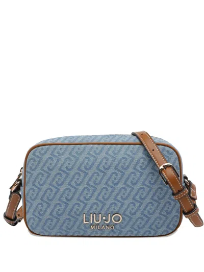 Liu •jo Logo-patterned Crossbody Bag In Blue
