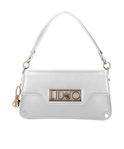 Liu •jo Logo Pendant Shoulder Bag In White