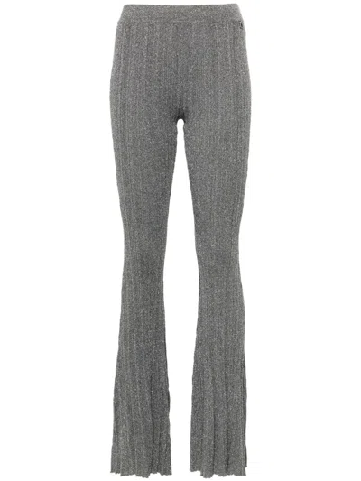 Liu •jo Logo-pendant Trousers In Grey