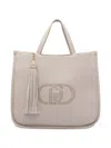Liu •jo Double Handle Shoulder Bag With Tassel Detail In Neutrals