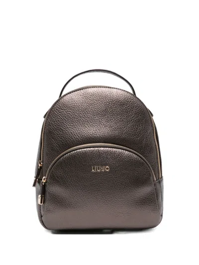 Liu •jo Logo-plaque Backpack In Brown