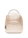 Liu •jo Logo-plaque Backpack In Gold
