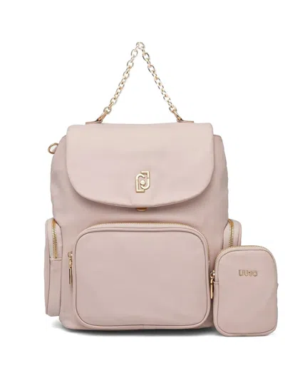 Liu •jo Logo-plaque Backpack In Grey