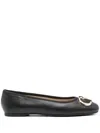 Liu •jo Logo-plaque Ballet Flats In Black
