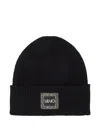Liu •jo Logo-plaque Beanie Hat In Black