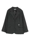 Liu •jo Logo-plaque Blazer In Gray