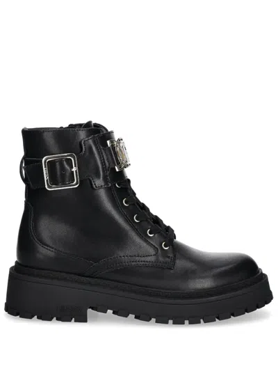 Liu •jo Logo-plaque Boots In Black