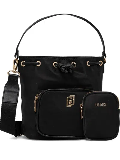 Liu •jo Logo-plaque Bucket Bag In Black