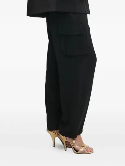 Liu •jo Logo-plaque Cargo Trousers In Black
