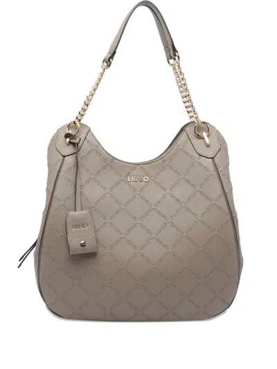 Liu •jo Logo-plaque Chain Shoulder Bag In Gray