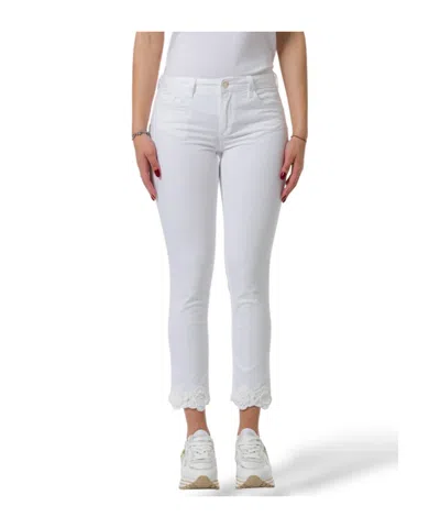 Liu •jo Liu Jo Logo Plaque Crochet-flower Trousers In White
