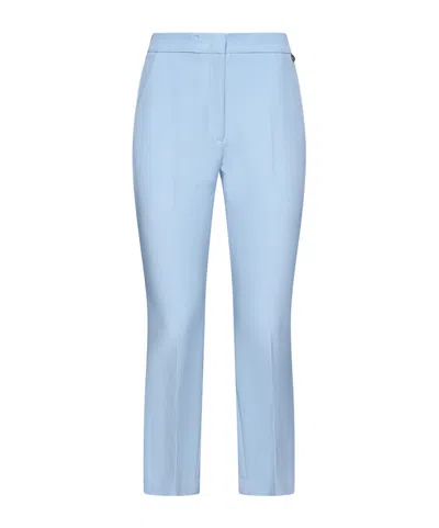 Liu •jo Liu Jo Logo Plaque Cropped Trousers In Blue
