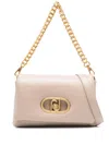 Liu •jo Liu Jo Powder Pink Puff Bag With Logo In Brown