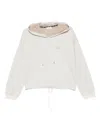 Liu •jo Logo-plaque Drawstring Hoodie In White