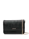 Liu •jo Logo-plaque Embossed Shoulder Bag In Black