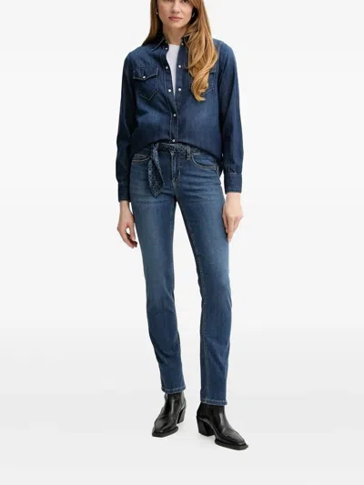 Liu •jo Logo-plaque Jeans In Blue