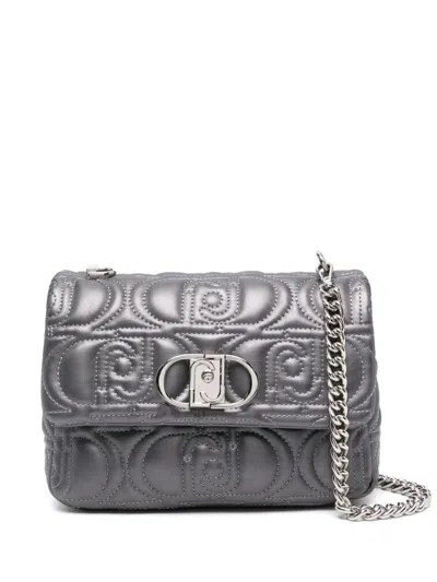 Liu •jo Logo-plaque Quilted Cross Body Bag In Grey