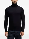 Liu •jo Logo-plaque Roll-neck Sweater In Blue