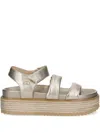 Liu •jo Logo-plaque Sandals In Metallic