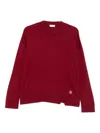 Liu •jo Logo-plaque Split-hem Sweater In Red