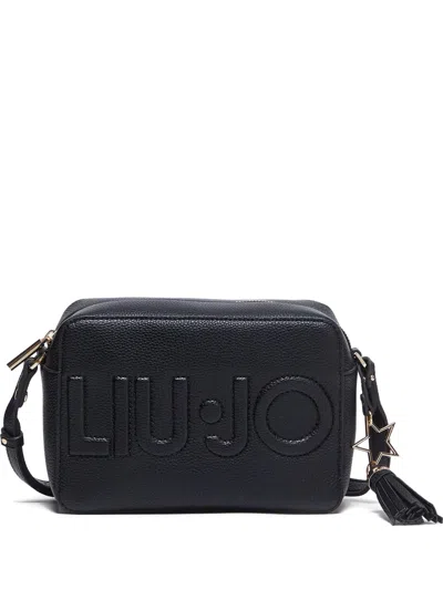 Liu •jo Logo-plaque Tassel Cross Body In Black