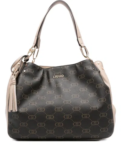Liu •jo Logo-plaque Tote Bag In Brown