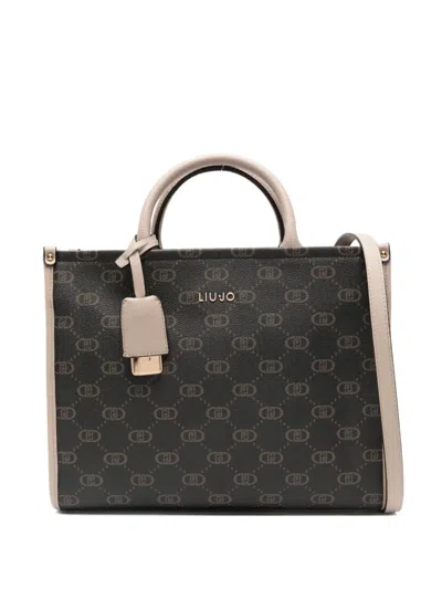 Liu •jo Logo-plaque Tote Bag In Brown