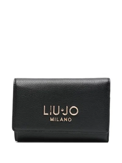 Liu •jo Logo-plaque Wallet In Black