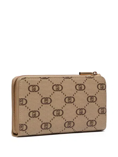 Liu •jo Logo-plaque Wallet In Brown