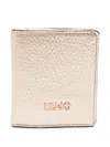 Liu •jo Textured Zip Wallet And External Purse In Gold