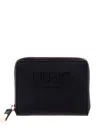 Liu •jo Logo-plaque Zip-around Purse In Black