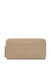 Liu •jo Logo-plaque Zip-around Wallet In Neutral